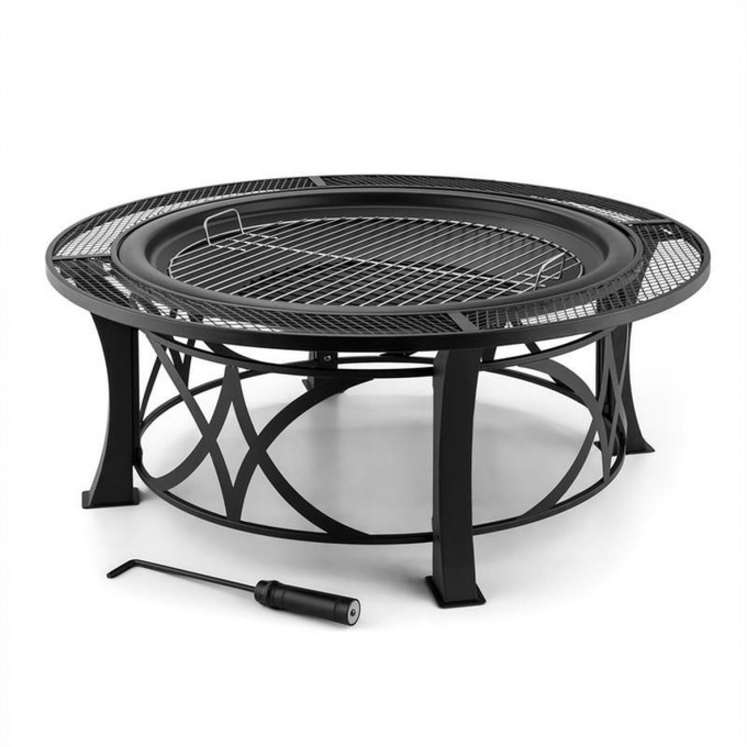 Brasero Blumfeldt Ronda - Foyer Extérieur 75cm Avec Grille - Acier Bruni